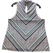 Load image into Gallery viewer, White House Black Market Sleeveless Top Womens 1X Keyhole Neck Blue Mature
