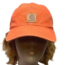 Load image into Gallery viewer, Carhartt Hat Mens Adjustable Orange Spell Out Logo
