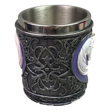 Load image into Gallery viewer, Unicorn Tankard Mug Fantasy Celtic Stainless Steel Filigree Nordic
