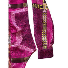 Load image into Gallery viewer, OPPA Blouse Womens Small Patchwork Leopard Cheeta Pink Cut Out Back Sheer NWT
