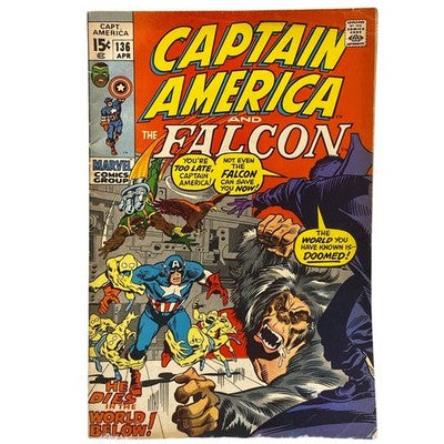 Captain America and Falcon Comic Book #136 April 1971 Marvel Bronze Age
