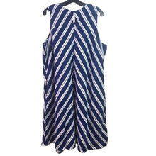 Load image into Gallery viewer, Lands End Dress Womens 1XL Linen Nautical Costal Beachy Sleeveless Stripes
