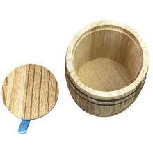 Load image into Gallery viewer, Yakimoto Wooden Mini Barrell With Lid 3.75"- Tea Candy Canister For kitchen
