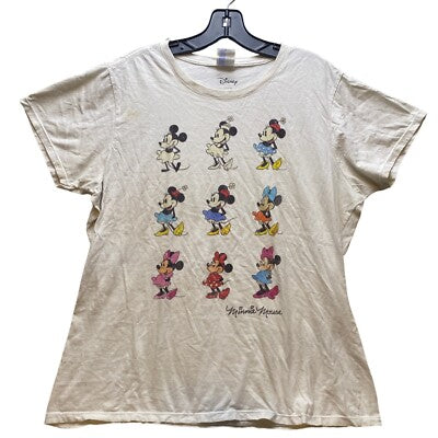 Minnie Mouse Shirt Womens Extra Large Disney Script Spellout Evolution AOP