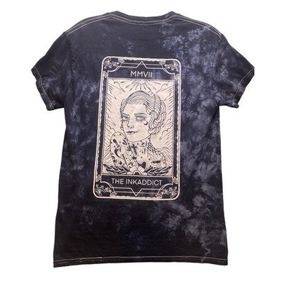 InkAddict Shirt Womens Small Tie Dye Tarot Card Grunge Tattoo Spell Out