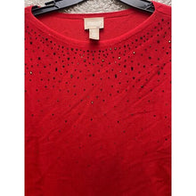 Load image into Gallery viewer, Chico's Sweater Womens Size 0 Embellished Sparkly Jewel Red Pullover Mature
