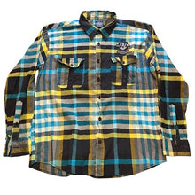 Load image into Gallery viewer, Evolution Shirt Mens 2XL Blue Plaid Academia Preppy Patch Think Outside the Box

