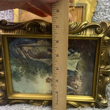 Load image into Gallery viewer, Pair of Vintage Rococo Style Wall Art Prints Ornate Gold Framed
