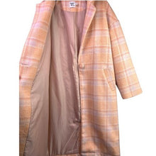 Load image into Gallery viewer, Princess Polly Trench Coat Women Small Plaid Wool Blend Preppy Academia 41" long
