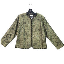 Load image into Gallery viewer, Yak Magik Jacket Womens Small Silk Floral Embroidered Vintage Old Money Mature
