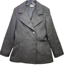 Load image into Gallery viewer, Mario De Pinto Coat Womens Medium Wool Blend Pea Coat Double Breasted Mature
