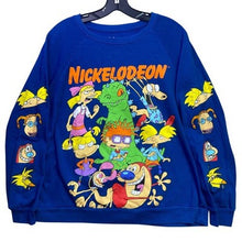 Load image into Gallery viewer, Nickelodeon Sweatshirt Women Extra Large AOP Sleeve Hits 90s Cartoons Streetwear
