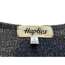 Load image into Gallery viewer, Haptics Shirt Womens 1XL Leopard Print Henley Long Sleeve Gray Knit Pullover
