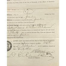 Load image into Gallery viewer, Antique 1893 Disorderly Conduct Judgement Court Paper Savanah GA Ephemera
