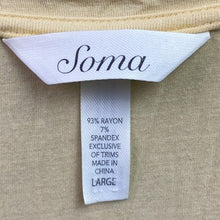 Load image into Gallery viewer, Soma Shirt Womens Large Yellow Rayon Mature Beachy Coastal Night Soft Cozy
