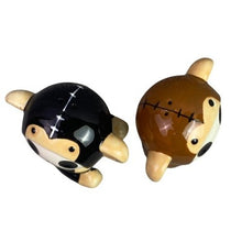Load image into Gallery viewer, Furrybones Monkey Salt Pepper Shakers Set Skeleton Black Brown Cute Ceramic
