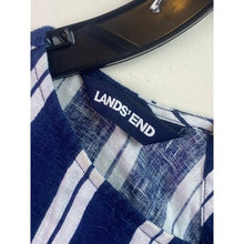 Load image into Gallery viewer, Lands End Dress Womens 1XL Linen Nautical Costal Beachy Sleeveless Stripes
