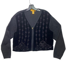 Load image into Gallery viewer, Classiques Entier Petites Cardigan Womens Large Velvet Beaded Sweater Old Money
