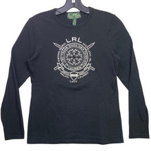 Load image into Gallery viewer, Lauren Ralph Lauren Shirt Womens Small Beaded Spell Out Streetwear Preppy

