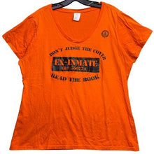 Load image into Gallery viewer, Ex-Inmate Shirt Womens Extra Large Graphic Spell Out AOP Grunge Corpcore
