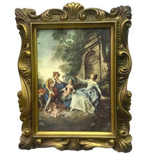 Load image into Gallery viewer, Pair of Vintage Rococo Style Wall Art Prints Ornate Gold Framed
