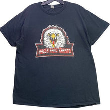Load image into Gallery viewer, Eagle Fang Karate Shirt Mens Large Black Spell Out Cobra Kai Athleisure Grunge
