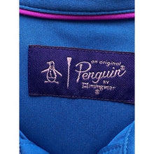 Load image into Gallery viewer, Penguin Shirt Mens Medium Teal Blue Golf Polo Performance Academia Preppy
