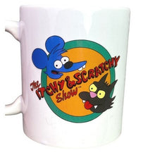 Load image into Gallery viewer, Itchy and Scratchy Show Coffee Mug The Simpsons 11oz Matt Groening NIB
