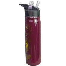 Load image into Gallery viewer, Harry Potter Marauders Map Water Bottle Burgundy Gold Flip Top NIB
