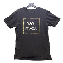 Load image into Gallery viewer, RVCA Shirt Mens Small Camo Spell Out Logo VA Box Streetwear Short Sleeve Black
