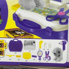Load image into Gallery viewer, Pet Grooming Pretend Playset Case 16-Piece Interactive Sensory Play Ages 3+
