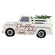 Load image into Gallery viewer, Christmas Tree Farm Truck Wooden Decor Holiday Tabletop Wall Spell Out
