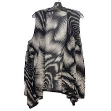 Load image into Gallery viewer, Chicos Travelers Cardigan Womens 2 Waterfall Sleeveless Abstract Open Front
