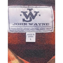 Load image into Gallery viewer, John Wayne Shirt Mens Large Plaid Pullover Fleece Western Style Button Up Snaps
