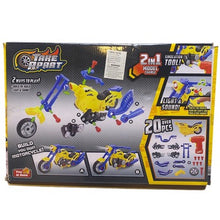 Load image into Gallery viewer, Take Apart Motorcycle Toy Drill 2 in 1 Model Change Lights Sounds 20 Pieces
