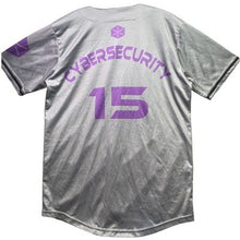 Load image into Gallery viewer, Cybersecurity Jersey Mens Medium Baseball Shark Spell Out Uniform Career Office
