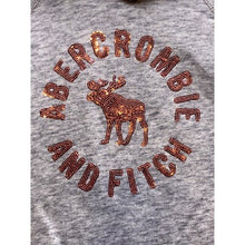 Load image into Gallery viewer, Abercrombie &amp; Fitch Hoodie Girls 13/14 Hoodie Spell Out Bling Academia Gray
