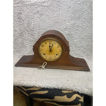 Load image into Gallery viewer, Antique Sessions Mantel Clock 8 Day Pendulum Key Wind Wooden Patina

