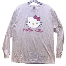 Load image into Gallery viewer, Cute Cat Shirt Womens Large Pink Bow Glitter Academia Streetwear Long Sleeve
