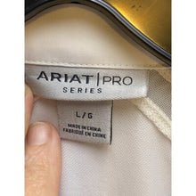 Load image into Gallery viewer, Ariat Shirt Womens Large White 1/4 Snaps Athleisure Sportswear Performance Lady
