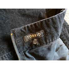 Load image into Gallery viewer, Torrid Skirts Womens 26 Black Corduroy Skirt A-Line Mini Grunge Edgy Punk
