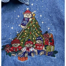 Load image into Gallery viewer, Bobbie Brooks Shirt Womans 22/24 Denim Embroidered Christmas Bears Mature
