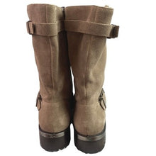 Load image into Gallery viewer, Vince Camuto Boots Womans 8M Taupe Leather Suede Zip Outdoors Preppy Academia

