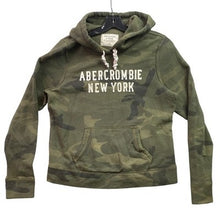 Load image into Gallery viewer, Abercrombie &amp; Fitch Hoodie Womens Medium Camouflage Spell Out Grunge Pull Over
