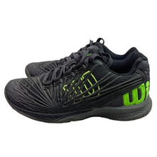 Load image into Gallery viewer, Wilson Tennis Shoes Boys 4 Black Neon Green Athletic Court Sneakers
