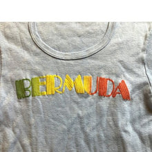 Load image into Gallery viewer, Vintage 80s Bermuda Shirt Girls Small Light Blue Spell Out Rainbow Single Stitch
