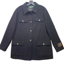 Load image into Gallery viewer, Harve Benard Jacket Womens 14 Black Wool Cashmere Blend Preppy Old Money
