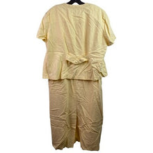 Load image into Gallery viewer, Studio C Dress Womens 16W Yellow Linen Jacket Set Mature Costal Beachy
