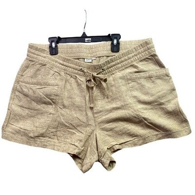 GAP Shorts Womens Large Linen Blend Drawstring Beachy Coastal Minimalist