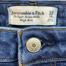 Load image into Gallery viewer, Abercrombie &amp; Fitch Jeans Womens 14R Super Skinny High Rise Preppy Academia
